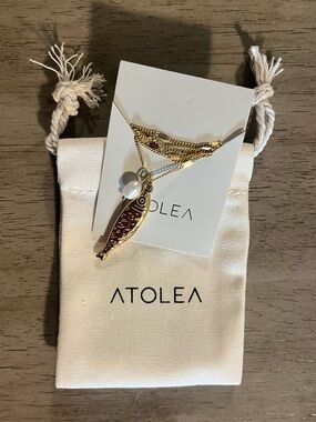 Atolea Fish Pendant Necklace With Pearl Accent